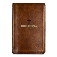 Biblia Sagrada Acf Couro Soft Marrom Letra Grande Leitura