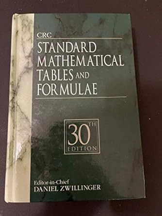 Crc Standard Mathematical Tables And Formulae 30/E