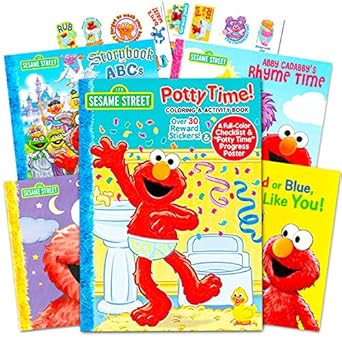 Sesame Street Elmo Potty Training Book Set Potty Coloring
