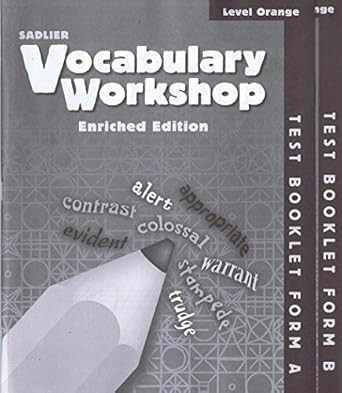 Test Booklet Form A&B Sadlier Vocabulary Workshop Enriched