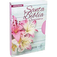 Biblia Quinceanera RVR60 Tapa en imitacion cuero rosa noble