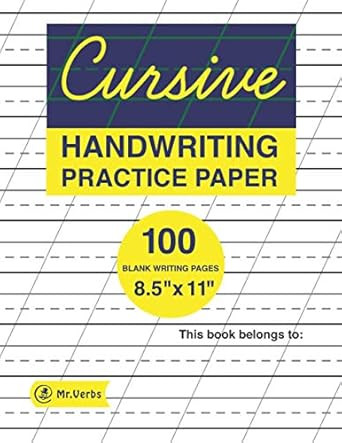 Cursive Handwriting Practice Paper with Angled Vertical
