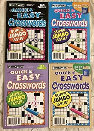 Lot of 4 Penny Press Quick & Easy Crosswords Super Jumbo