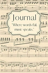 Music Themed Journal or Notebook Blank Lined for Music