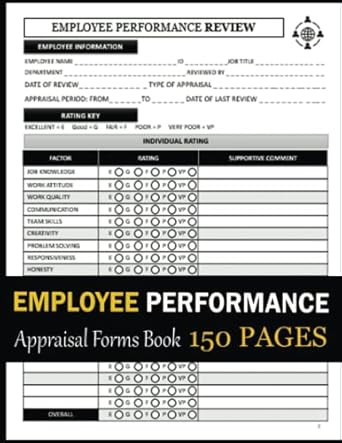 Employee Performance Appraisal Forms Book: