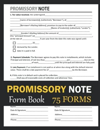 AdrianToler Promissory Note Form Book