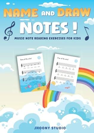Name and draw notes! Music note reading exercises for kids