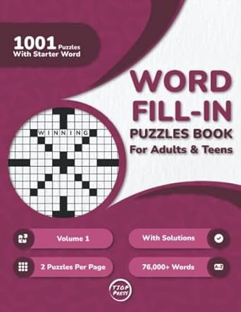 Word Fill In Puzzles Book for Adults
