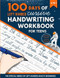 100 Days of Left Handed Cursive Handwriting Workbook For Teens