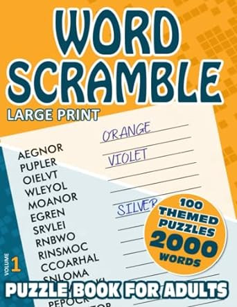 Word Scramble Puzzle Book for Adults Large Print
