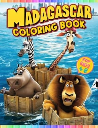 Madagasca Coloring Book for Kids Ages 4-8