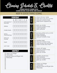 Cleaning Schedule & checklist