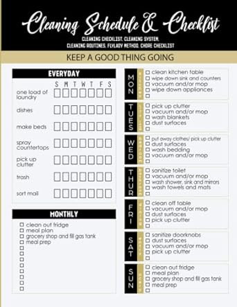 Cleaning Schedule & checklist