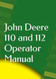 John Deere 110 112 Lawn and Garden Tractor Operator Manual