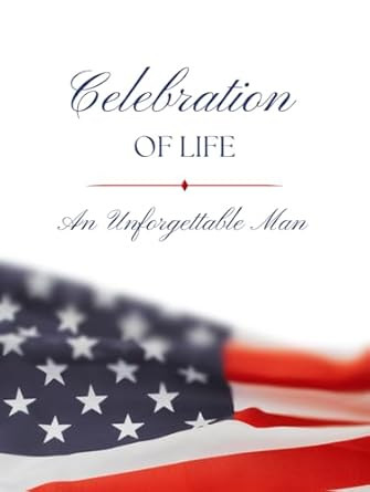 American military Celebration of Life Funeral Guest Book for men