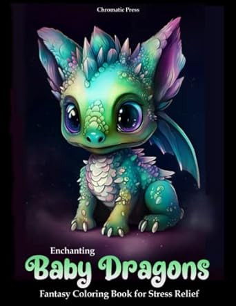 Enchanting Baby Dragons Fantasy Coloring Book for Stress Relief