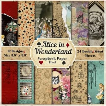 Alice in Wonderland Scrapbook Paper Pad 12 Designs 24