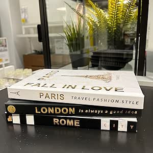 Hfpengzan 3Pcs Decorative Books for Modern Home Decor Faux