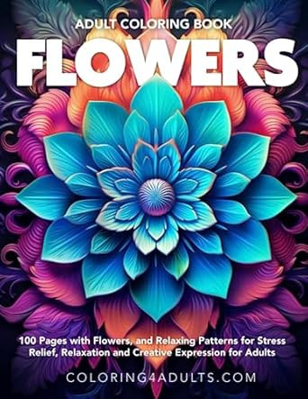 FLOWERS Adult Coloring Book