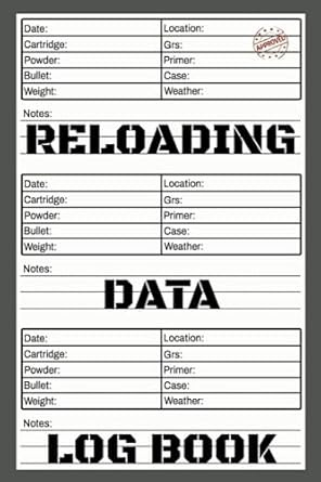 Reloading Data Log Book