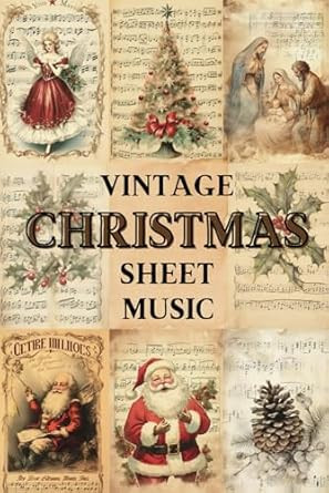 Vintage Christmas Sheet Music Scrapbook Paper