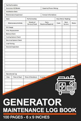 Generator Maintenance Log Book