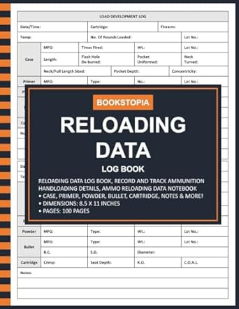 Reloading Data Log Book