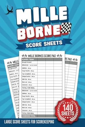 Mille Borne Score sheets: 140 Score Sheets For Scorekeeping