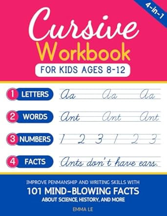 Cursive Workbook for Kids Ages 8-12