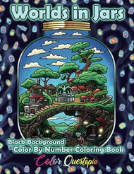 Color By Number For Adults - Worlds In Jars BLACK BACKGROUND