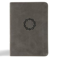 NASB Large Print Compact Reference Bible Charcoal LeatherTouch