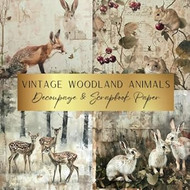 Vintage Woodland Animals Decoupage & Scrapbook Paper
