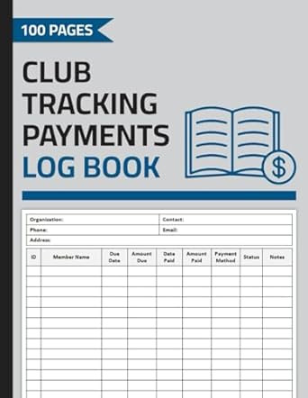 Club Tracking Payments Log Book