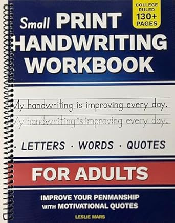 Small Print Handwriting Workbook for Adults