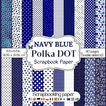 Navy Blue Polka Dot Scrapbook Paper