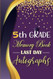 5th Grade Memory Book Last Day Autographs