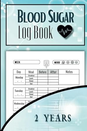 Blood Sugar Log Book - 2 Years