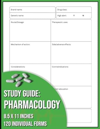 Pharmacology study guide notebook