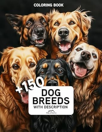Complete Dog Coloring Book for Adults with Description