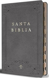 Biblia RVR 1960 letra grande tamano manual Piel gris con