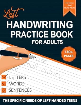 Left Handwriting Practice Book for Adults