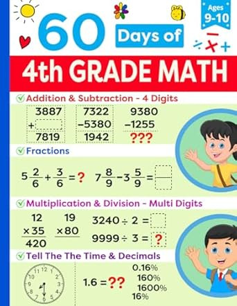 4th Grade Math Practice Book Ages 9 to 10
