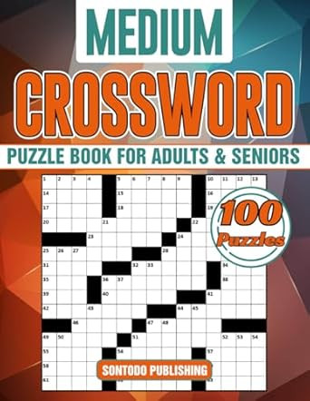 Medium Crossword Puzzle Books For Adults and Seniors - 100 Puzzles