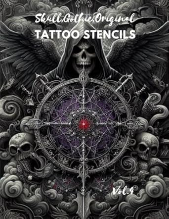 Skull gothic original tattoo stencils
