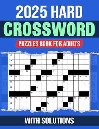 2025 Hard Crossword Puzzles Book For Adults With Solutions