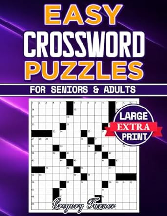 Easy Crossword Puzzle Books For Seniors and Adults Extra
