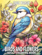 100 Page Birds And Flowers Coloring Book For Adult