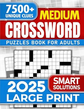 Large Print Medium Crossword Puzzle Books for Adults