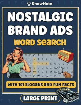 Nostalgic Brand Ads Large Print Word Search