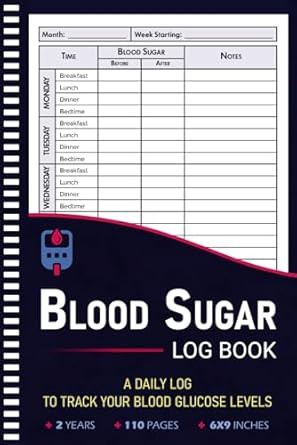 Blood Sugar Log Book